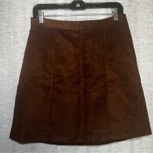 Banana Republic Suede Rich Brown Preppy Academia Mini Skirt Size 6